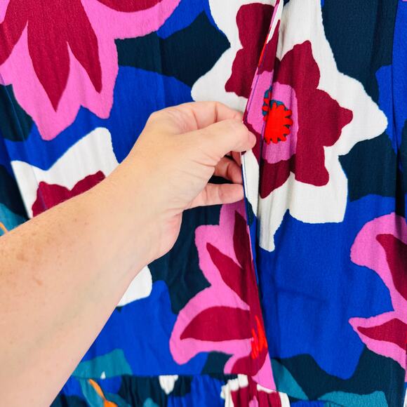 NWT Roolee Mom Dress Floral Print Nursing Friendly Midi Short Sleeve Size Large - Picture 11 of 12